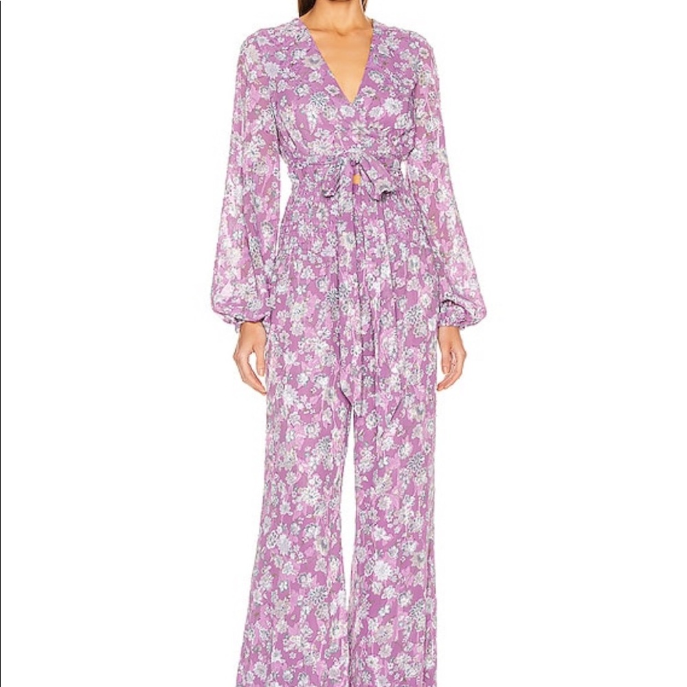 Alexis Lavender Floral Long-Sleeve Jumpsuit